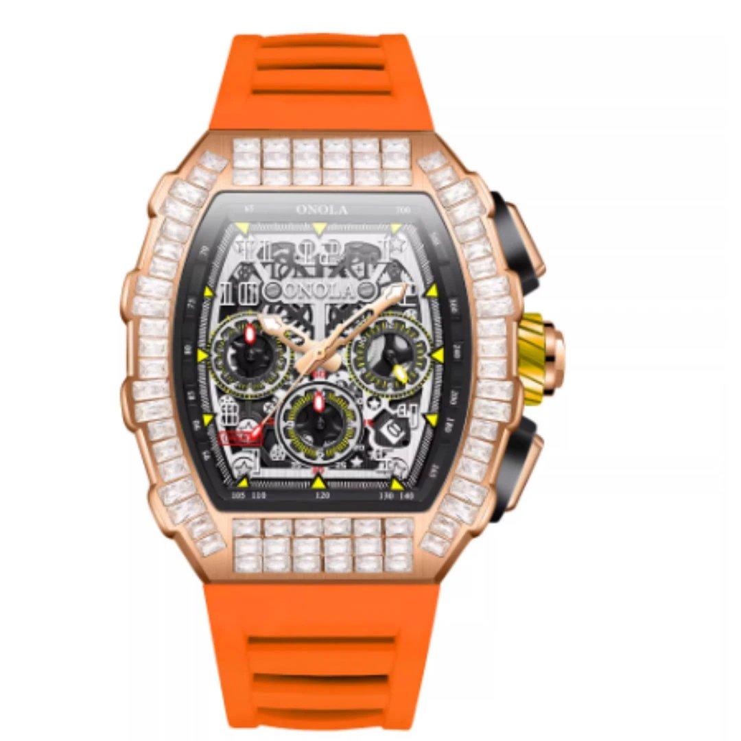 Men's Luxury Square Diamond Watch With Star Pattern by GJG Denim