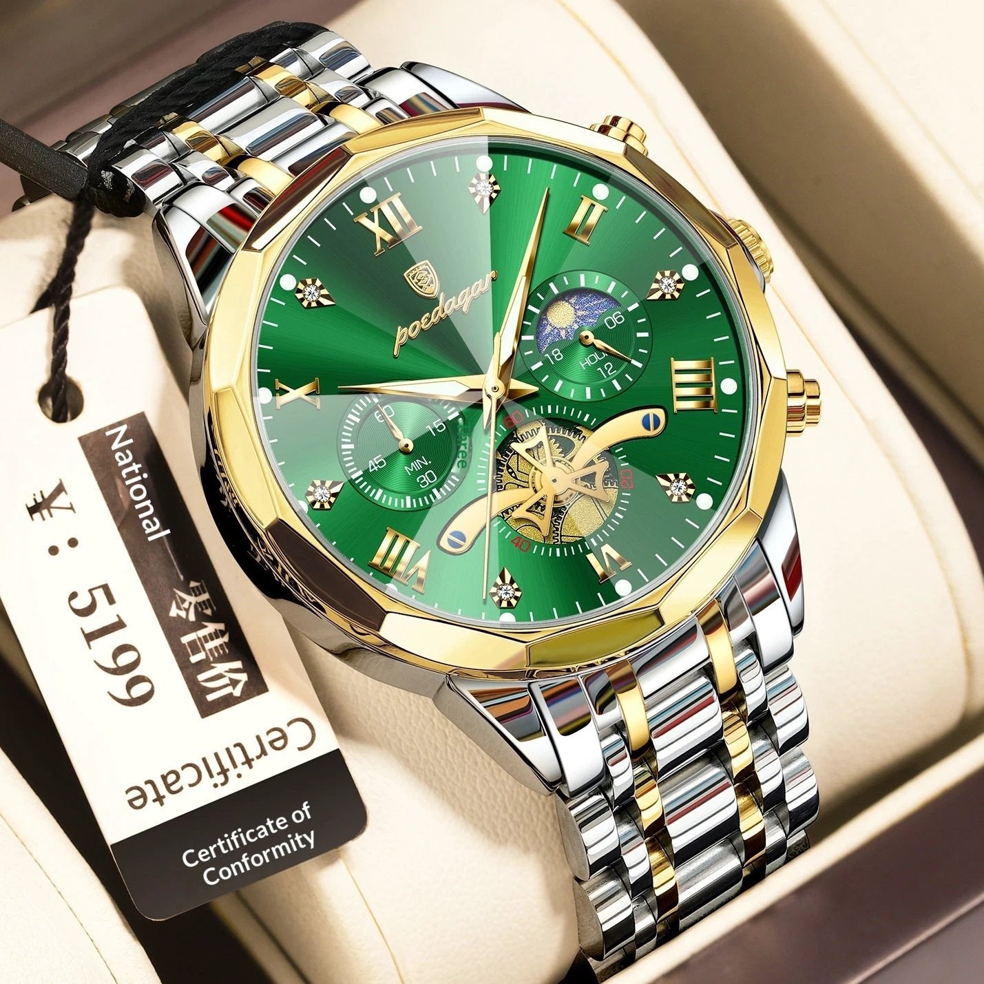 Waterproof Multifunctional Quartz Watch For Men by GJG Denim