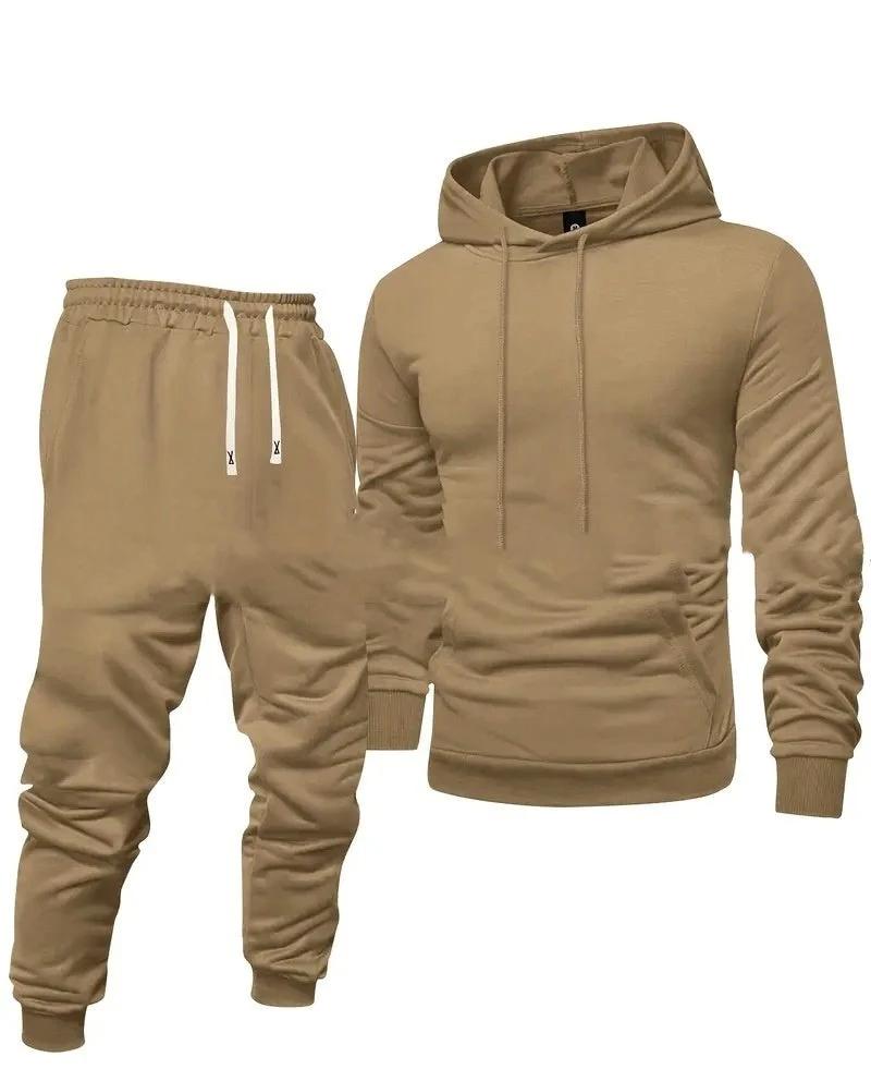 Men's Hooded Sweatshirt And Sweatpants Sports Suit by GJG Denim