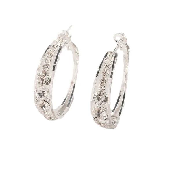 European And American Air Drill Mosaic Women's Earrings by GJG Denim