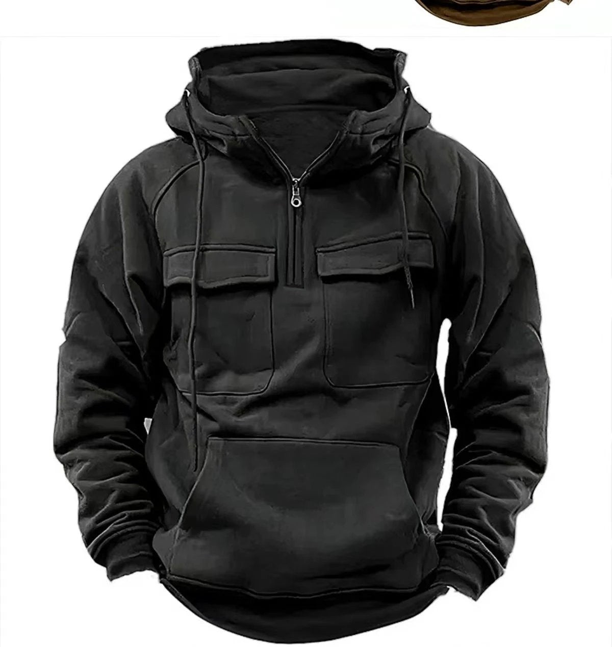 Men's Zip-up Hoodies Sweatshirt With Drawstring And Pocket Design Fashion Casual Sports Sweatshirt by GJG Denim