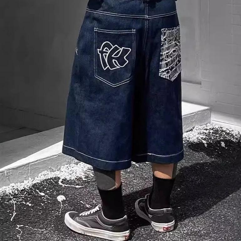 Mens Loose-Fit Denim Shorts by GJG Denim