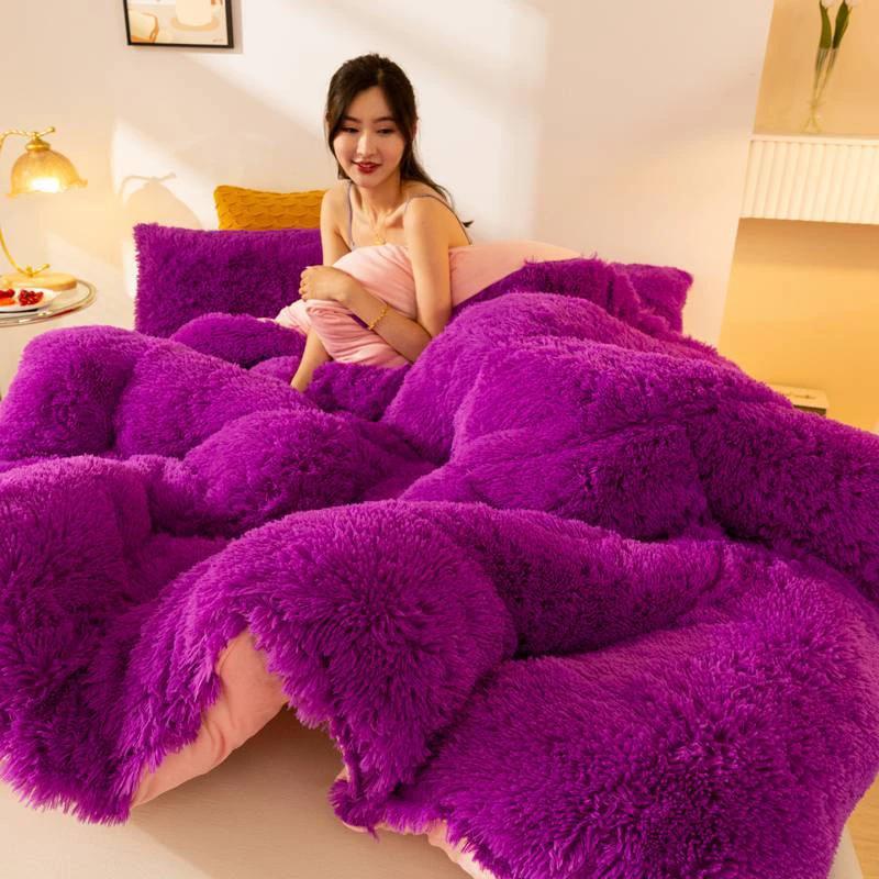Super Soft Long Fleece Mink Crystal Velvet Thickened Warm Winter Quilt by GJG Denim