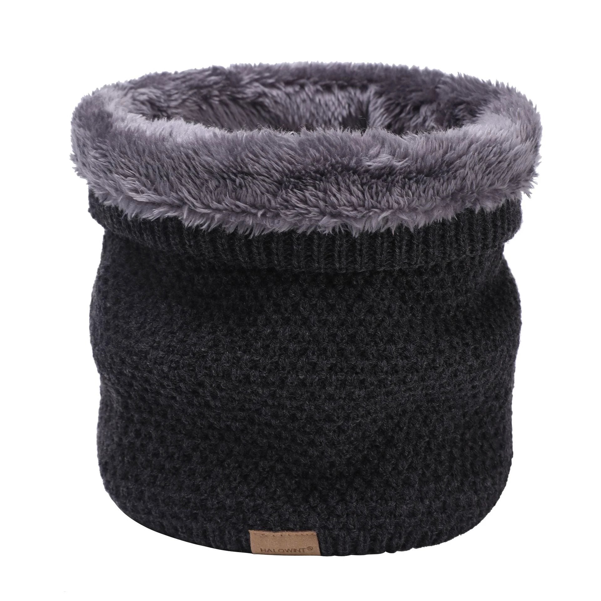 Men's Knitted Velvet Padded Neck Protection Scarf by GJG Denim