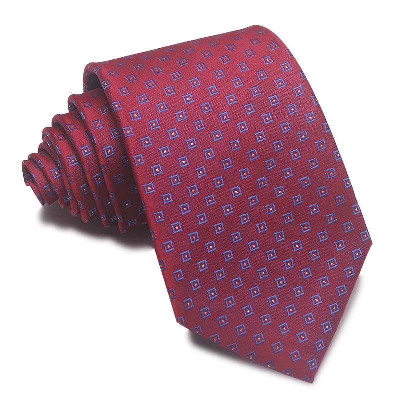 Men's 8CM Polyester Jacquard Striped Ties by GJG Denim