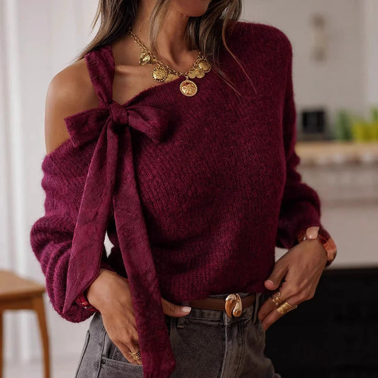 Timeless, Age-reducing Solid-color Sweater For Women With A European And American Vibe by GJG Denim