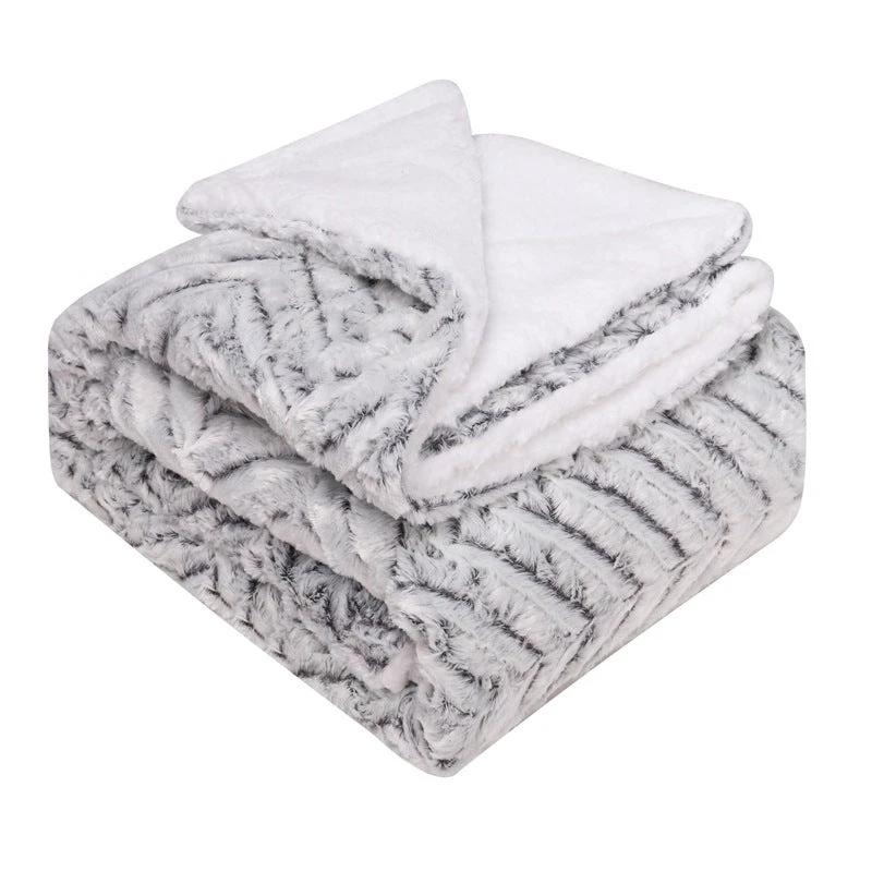 Thickened Flannel Lamb Wool Composite Double Leisure Blanket by GJG Denim