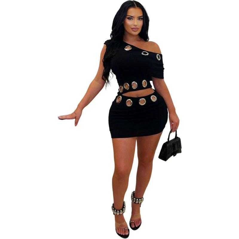 Women's Top And Pencil Skirt Two-piece Set by GJG Denim