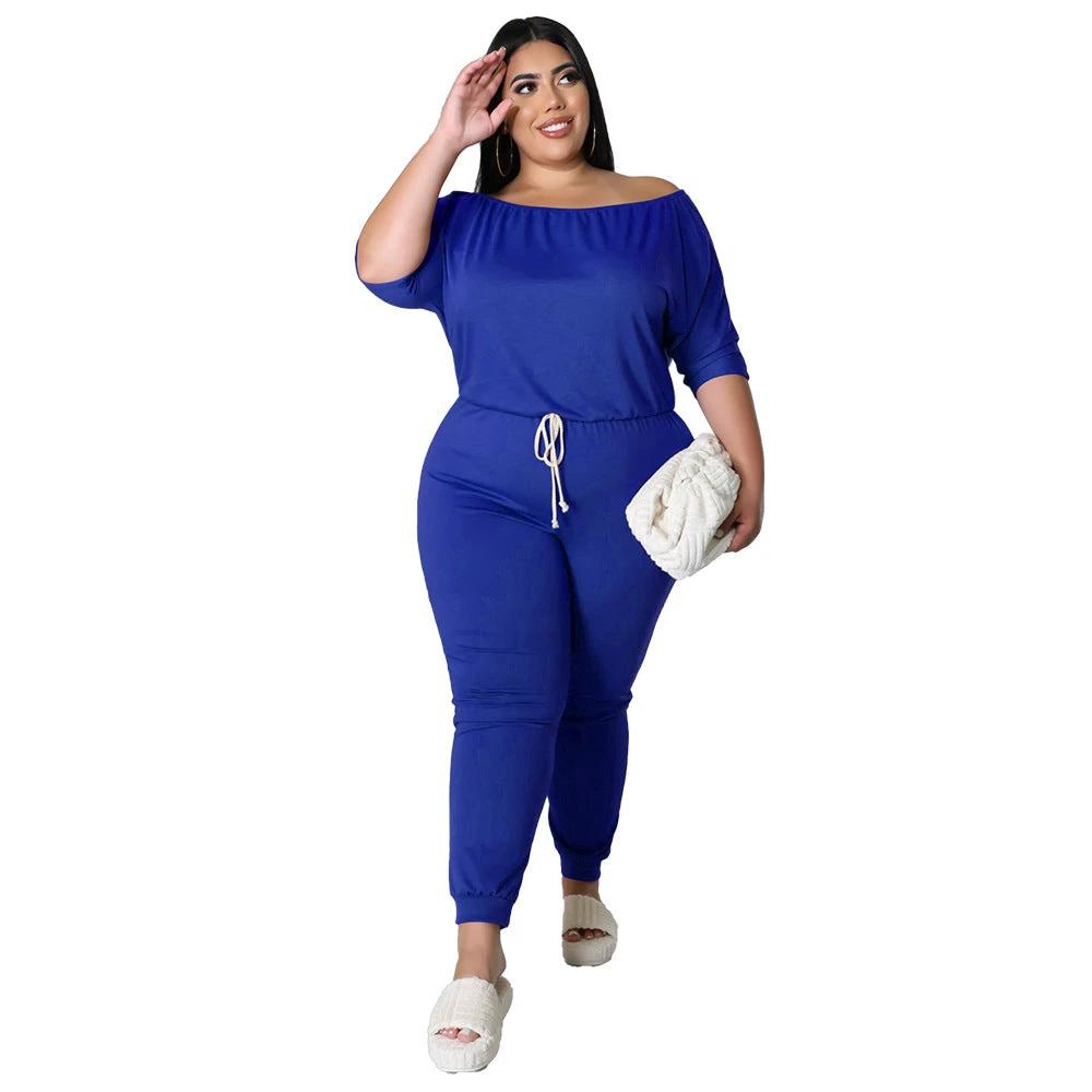 Women's Solid-Colored Sports Jumpsuit With Drawstring, High Waist, And Slimming Design by GJG Denim