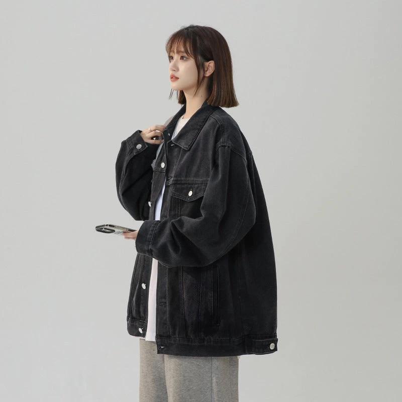 American Retro Loose Versatile Denim Jacket by GJG Denim