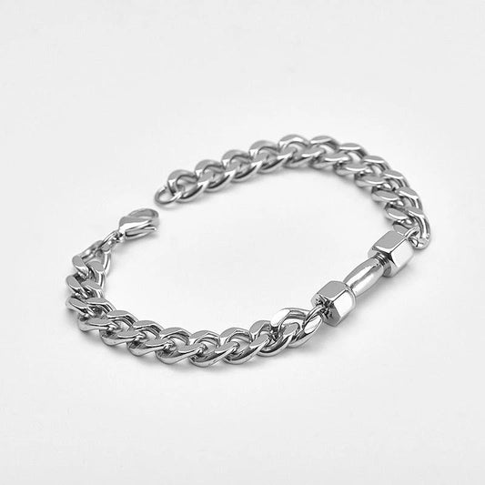 Men's Dumbbell Titanium Steel Bracelet by GJG Denim