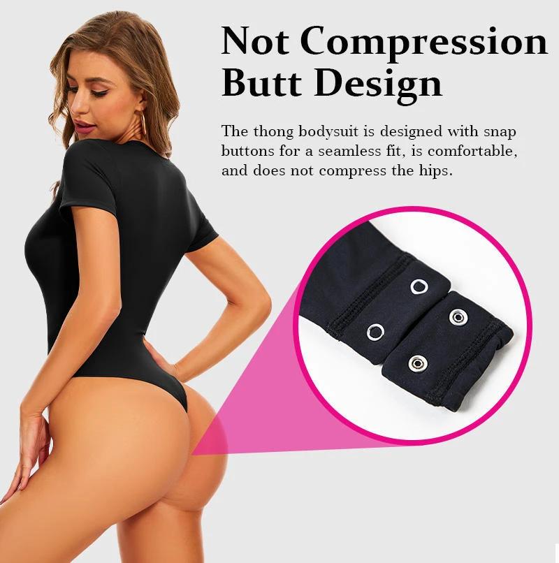 USA Warehouse Shipping Going Out T Shirt Tops Second-skin Feel Recycle Shapewear Crew Neck Short Sleeve Bodysuit For Women by GJG Denim