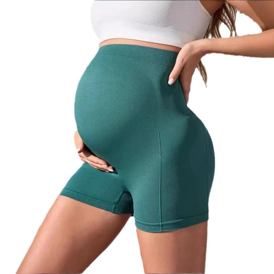 European And American Pregnant Women Pocket Shorts Summer 2024 New High Waist Belly Support Sports Yoga Shorts For Pregnant Women Women by GJG Denim