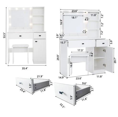 Vanity Desk With Lights by GJG Denim