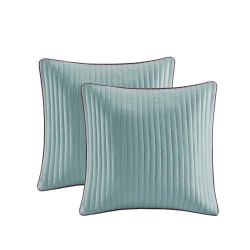 12 Piece Comforter Set With Cotton Bed Sheets Blue Brown Full by GJG Denim