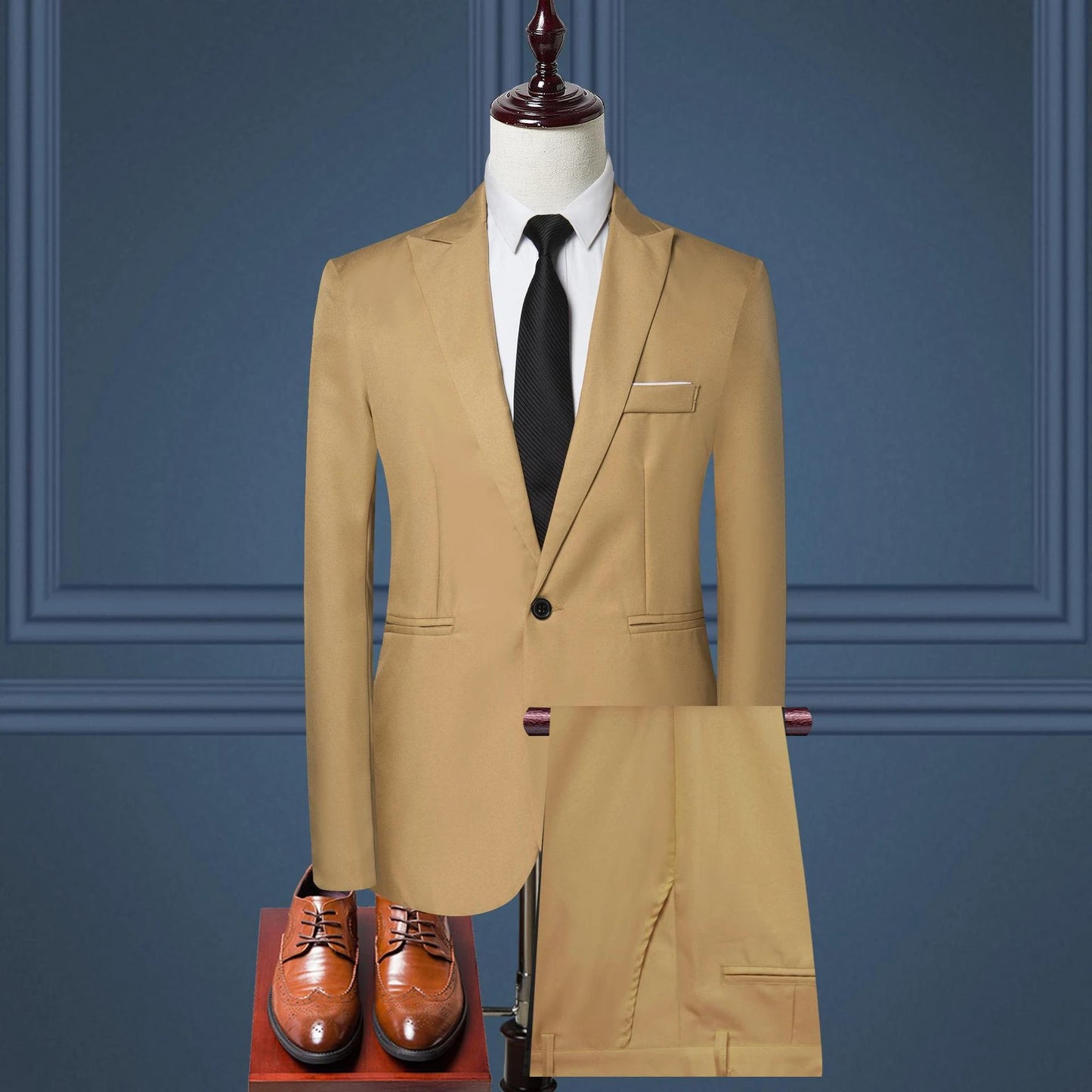 Solid Color Two-piece Leisure Suit For Men by GJG Denim