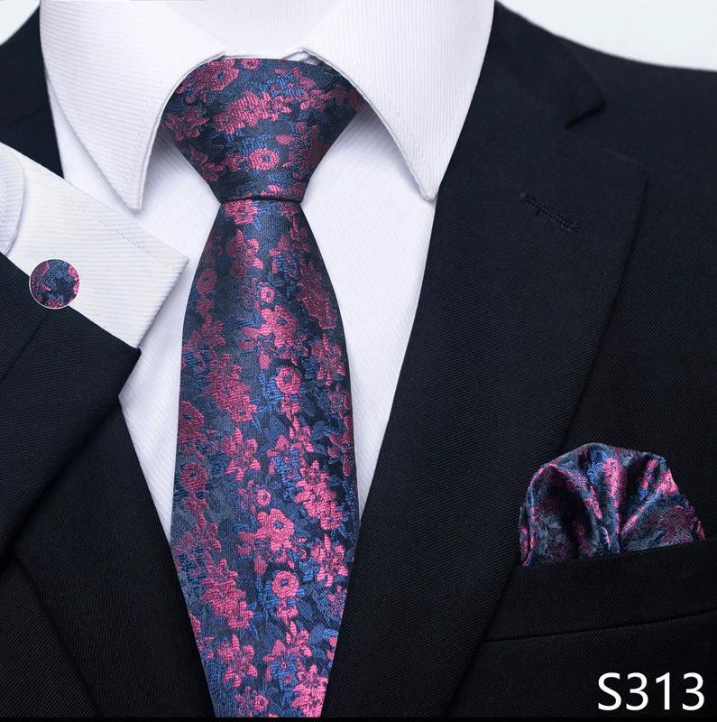 Men's Creative All-match Business Formal Wear Tie Scarf Cufflink Set by GJG Denim