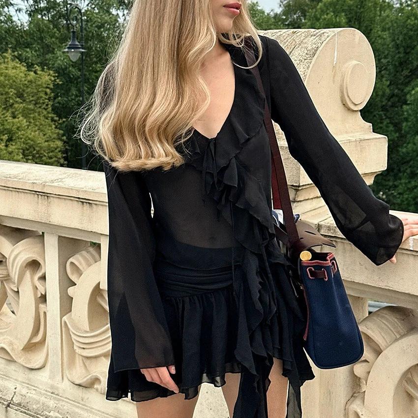 Holiday Design Sense Fashion Ruffles Suit by GJG Denim