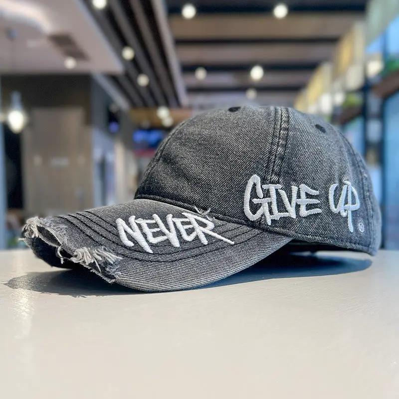 Men's "Never Give Up" Baseball Cap by GJG Denim
