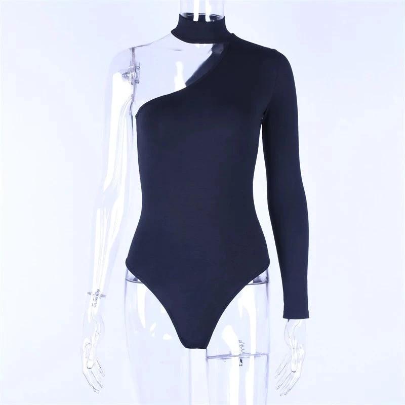 One-shoulder Sexy Irregular Bodysuit by GJG Denim