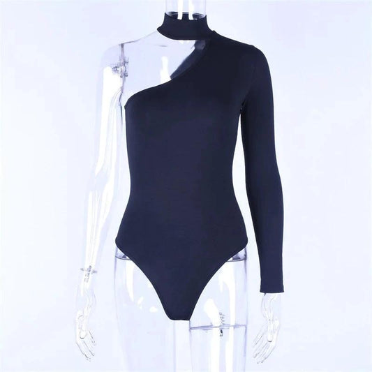 One-shoulder Sexy Irregular Bodysuit by GJG Denim