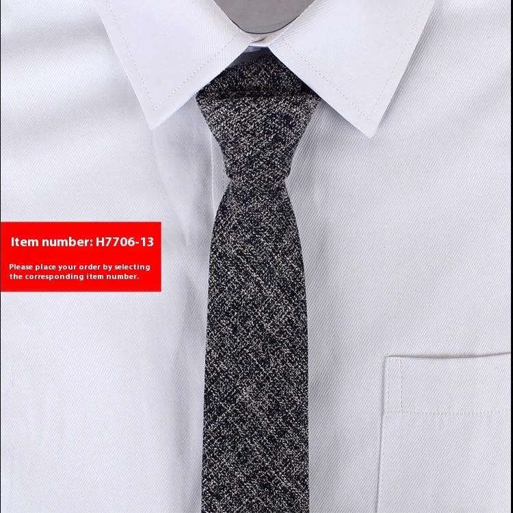 Solid Color Narrow Cotton Men's 6cm Tie by GJG Denim