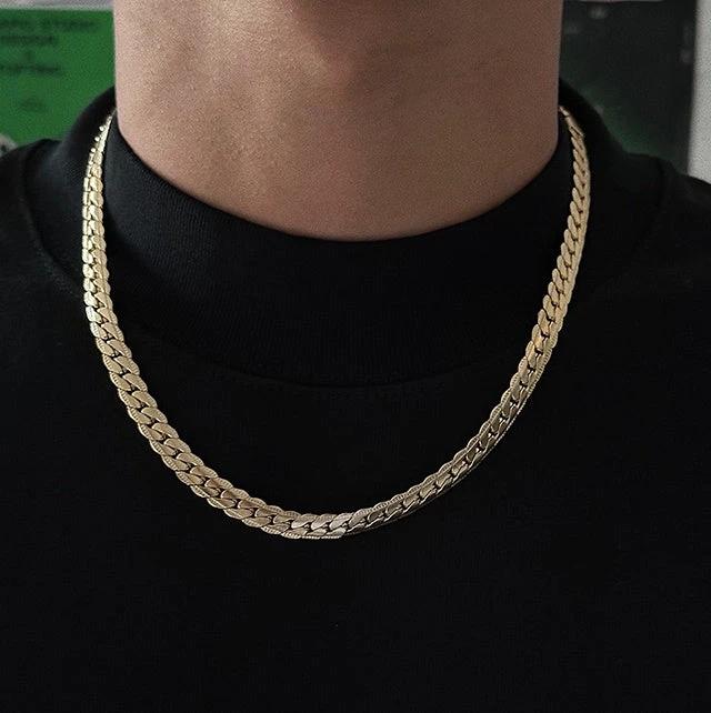 Embossed Cuban Necklace For Men by GJG Denim