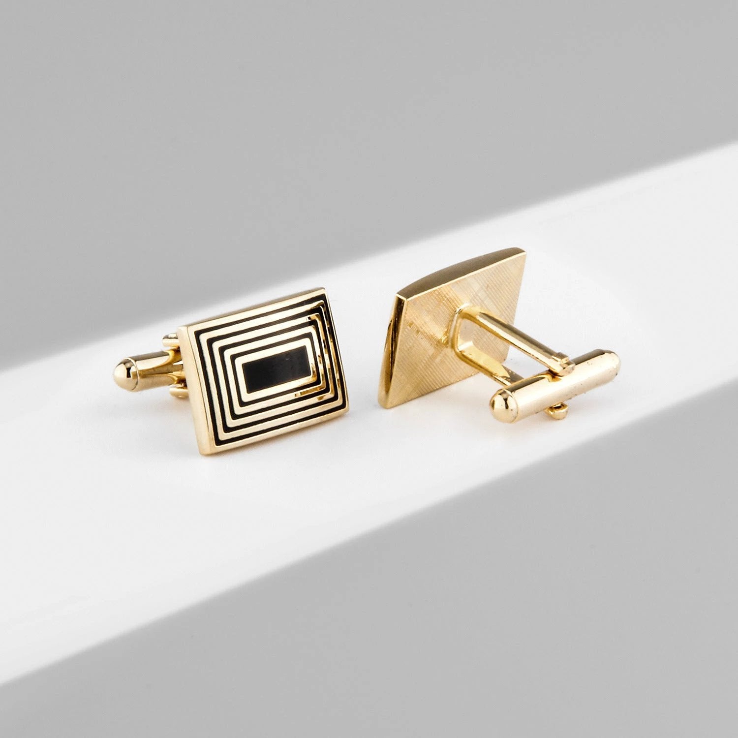 Enamel Gold Plated Copper Cufflinks For Men by GJG Denim