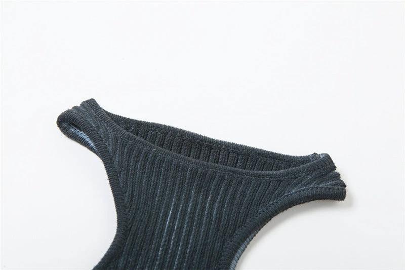 Knitted Gradient Irregular Top High Waist Skirt Set by GJG Denim