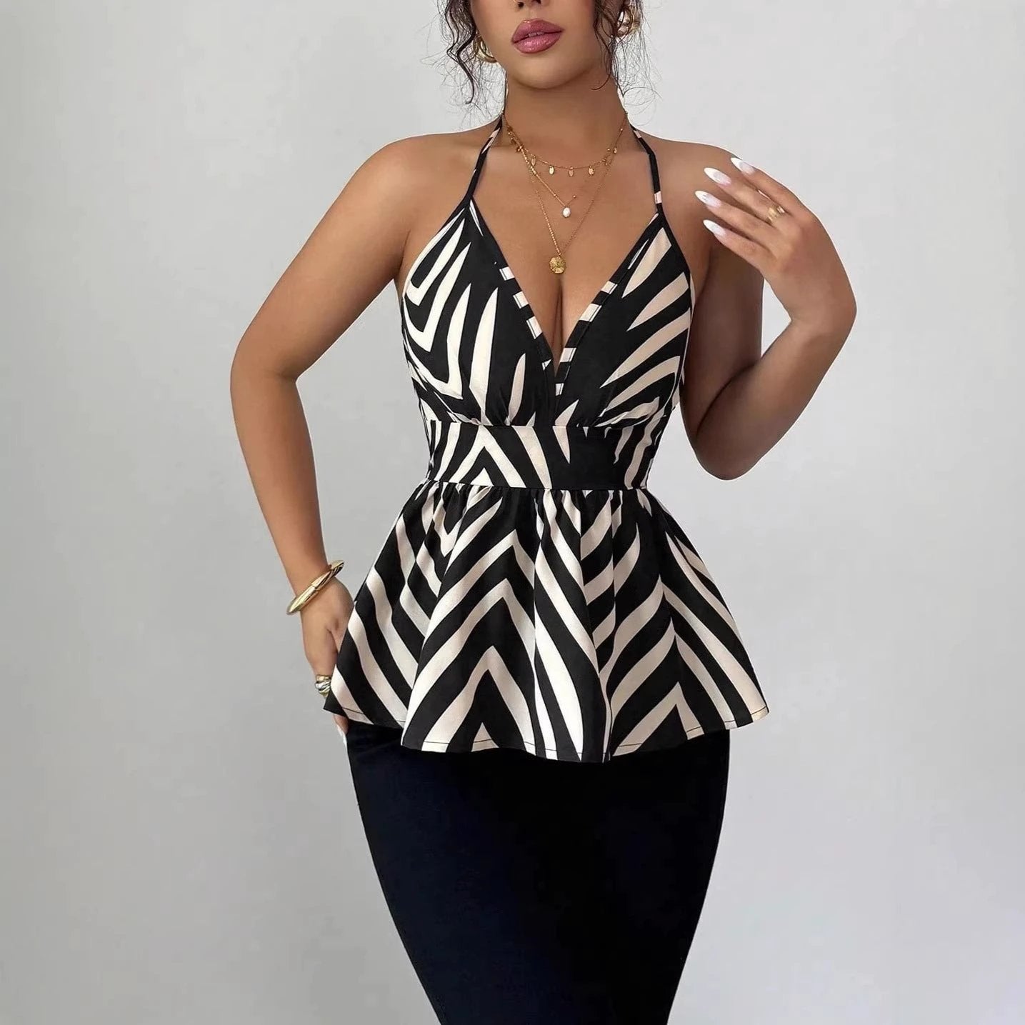 Elegant Halter-style Backless Top For Women by GJG Denim