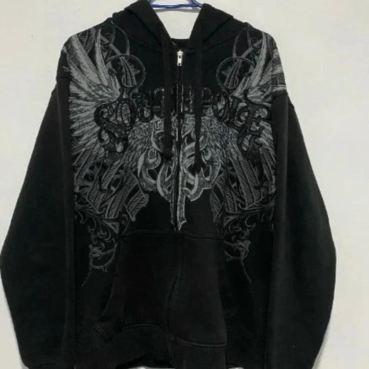Hoodie Letter Print Pullover Sweatshirt by GJG Denim