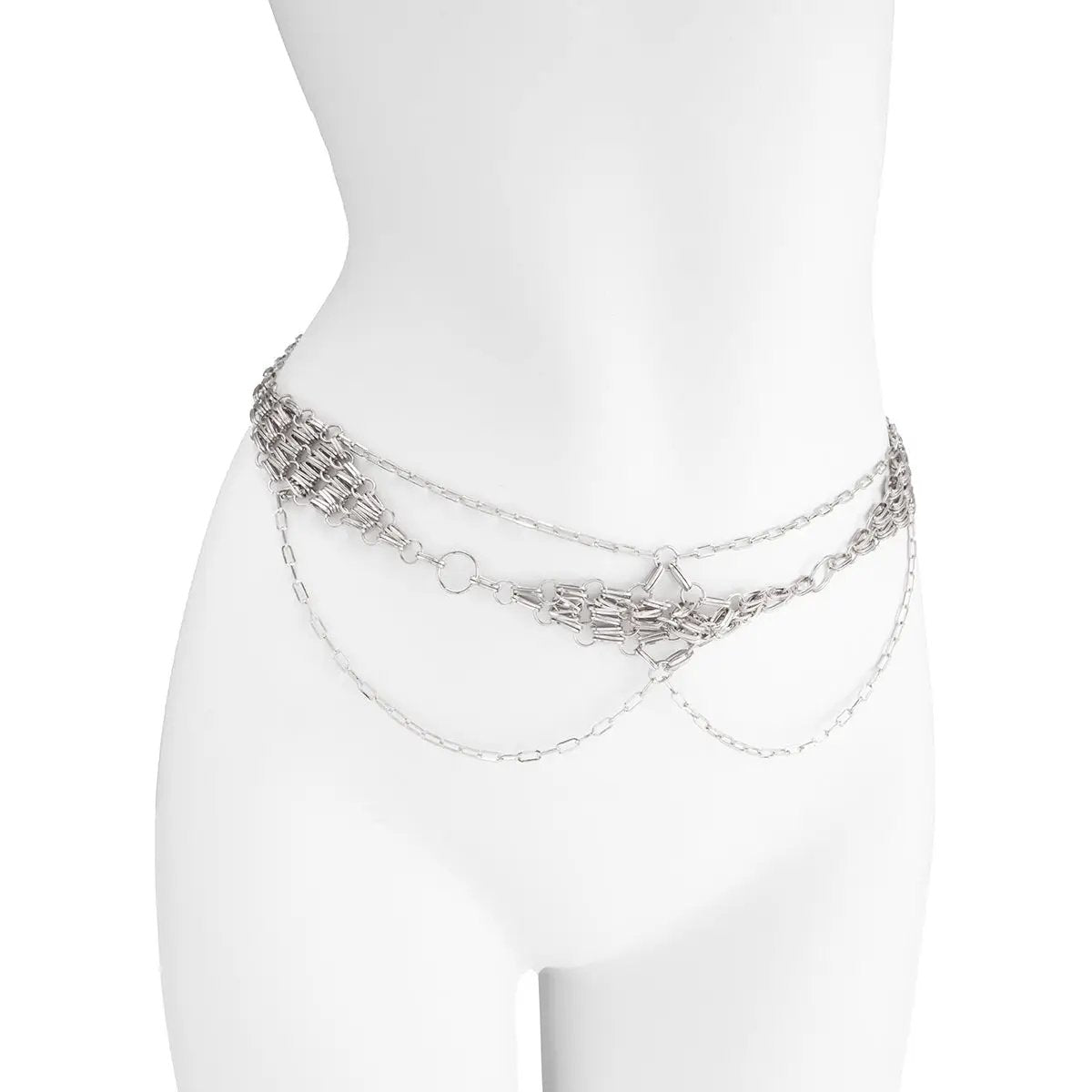 Retro Metal Diamond Woven Waist Chain by GJG Denim
