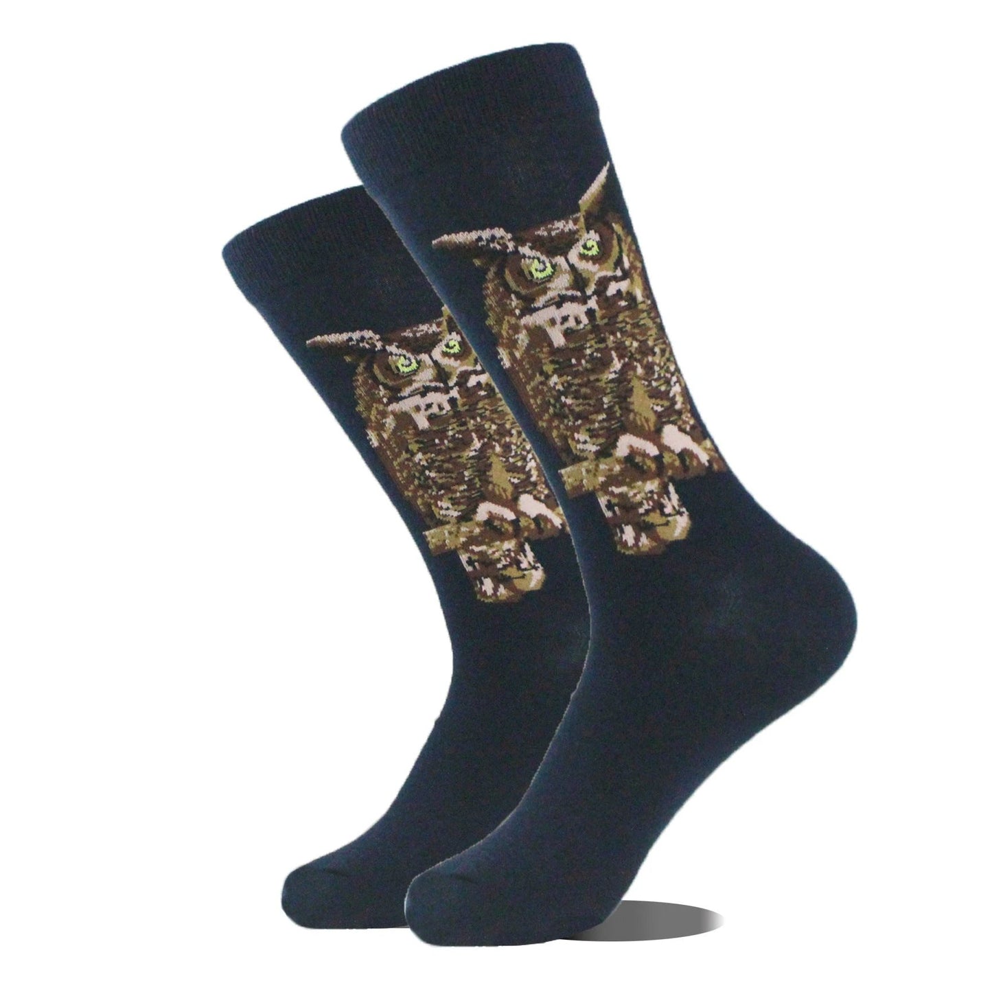 Men's Cartoon Animal Retro Oil Painting Mid-calf Socks by GJG Denim