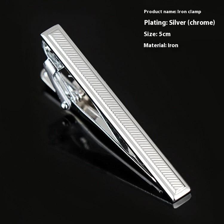 Men's Business Silver Simple Fashion Short Tie Clip by GJG Denim