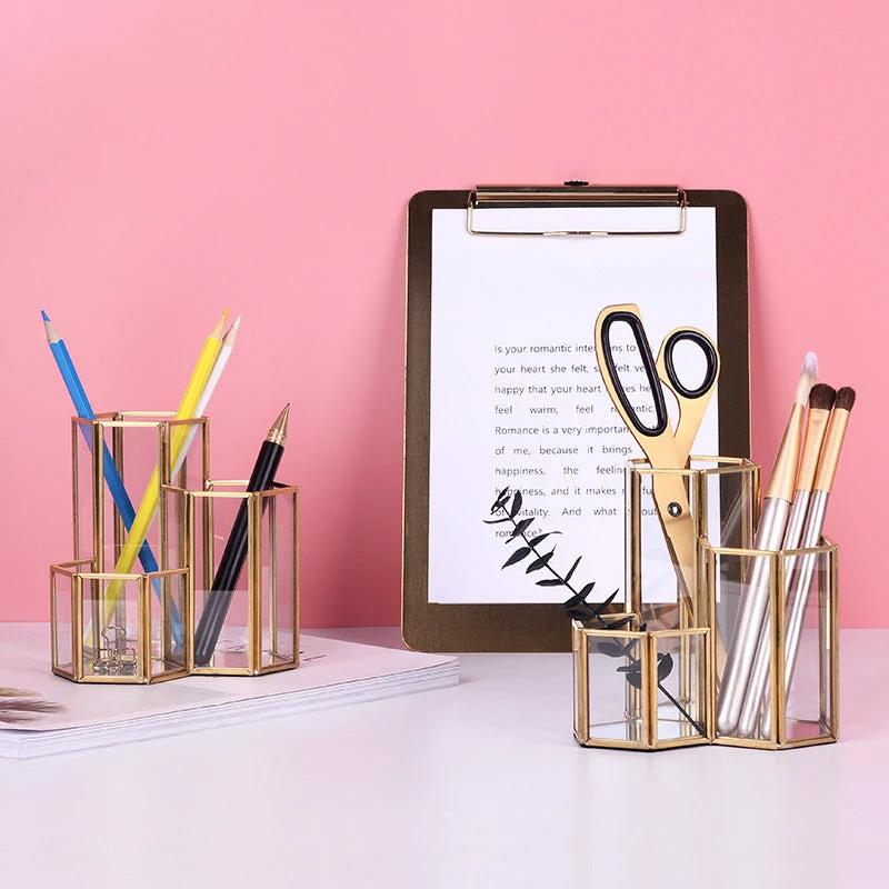 Hexagonal Desk Accessories Holder by GJG Denim
