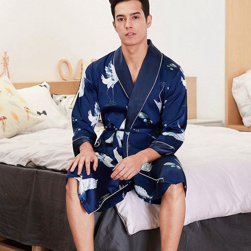 Long-Sleeve Men's Bathrobe by GJG Denim