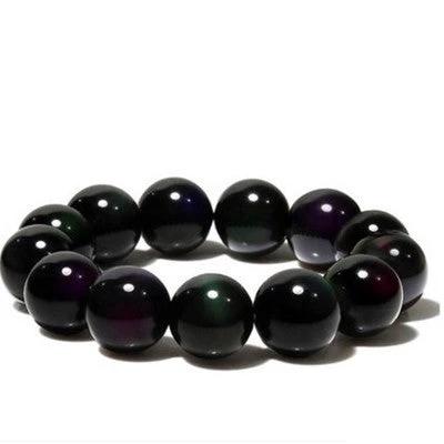 Natural Rainbow Eye Obsidian Bracelet For Men by GJG Denim