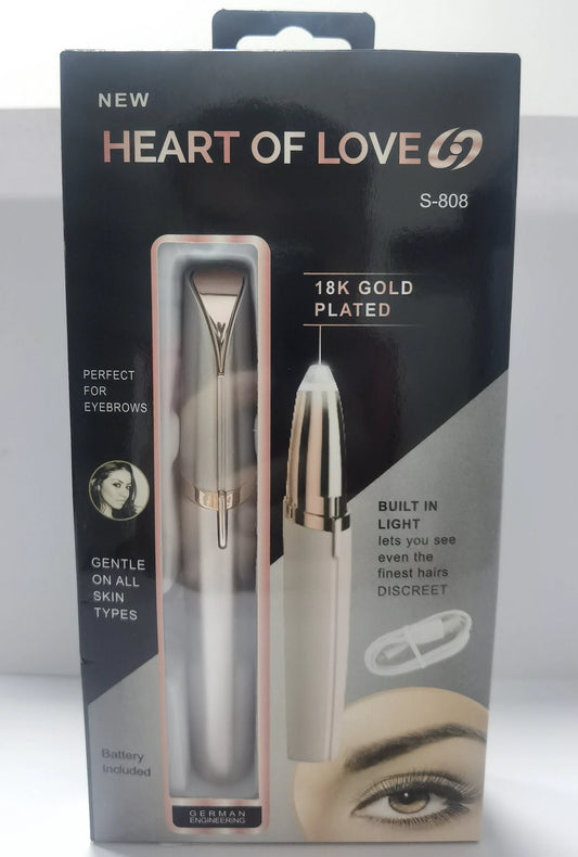 Mini Electric Eyebrow Trimmer Lipstick Brows Pen Hair Remover Painless Razor Epilator with LED Light by GJG Denim