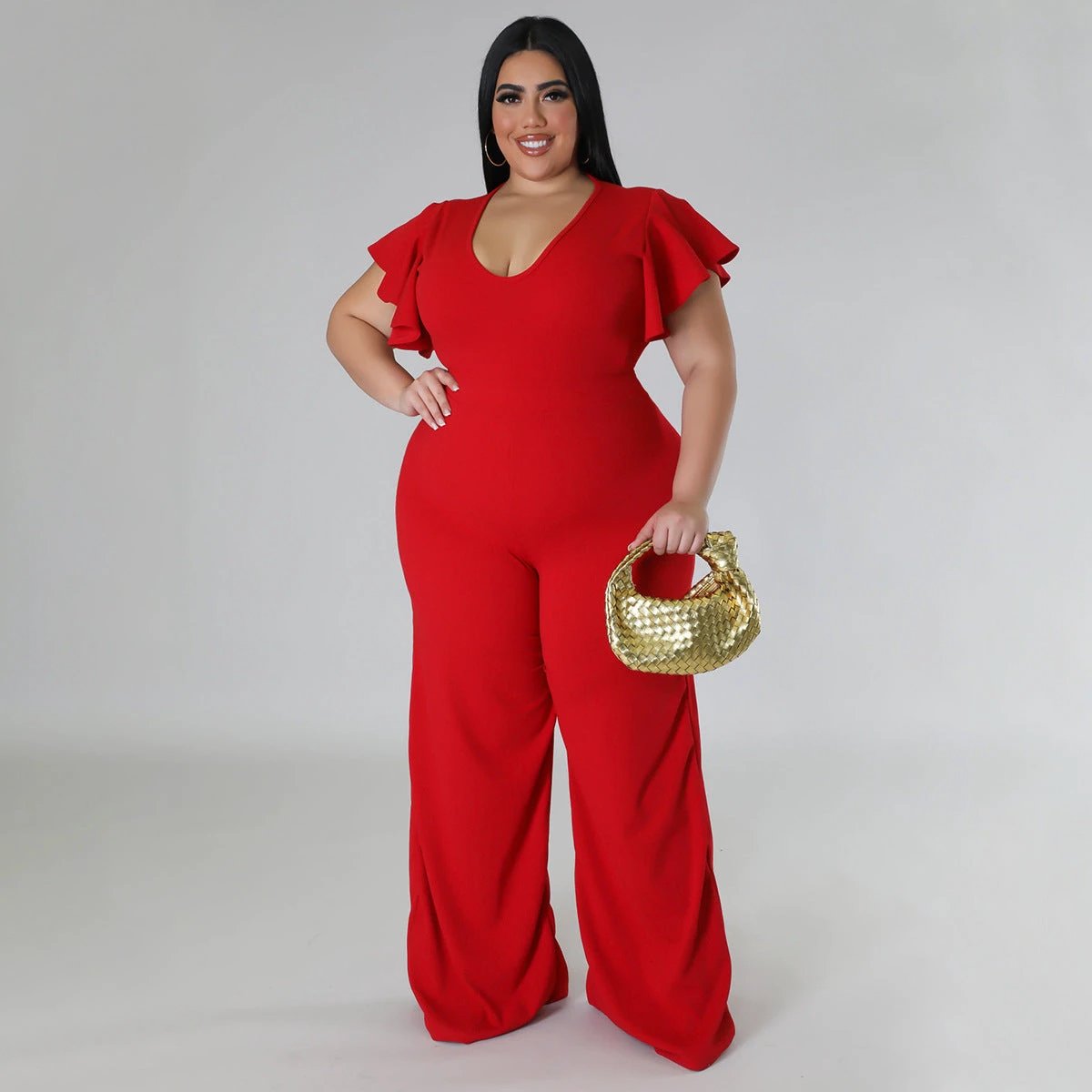 Lotus-leaf Women's Wide-leg Jumpsuit by GJG Denim