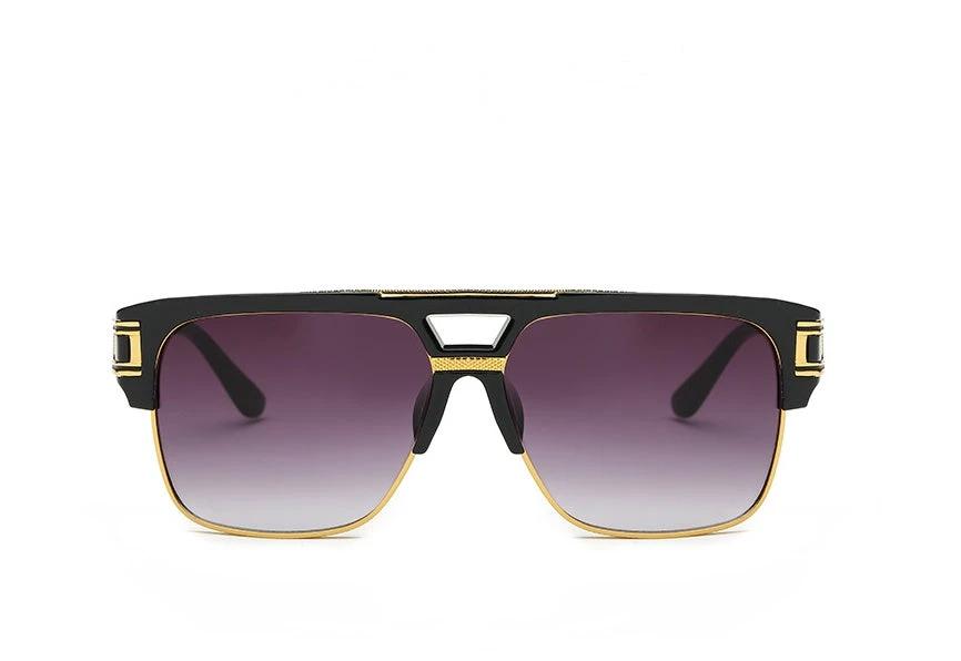 Men's Square Retro Colorful Reflective Sunglasses by GJG Denim