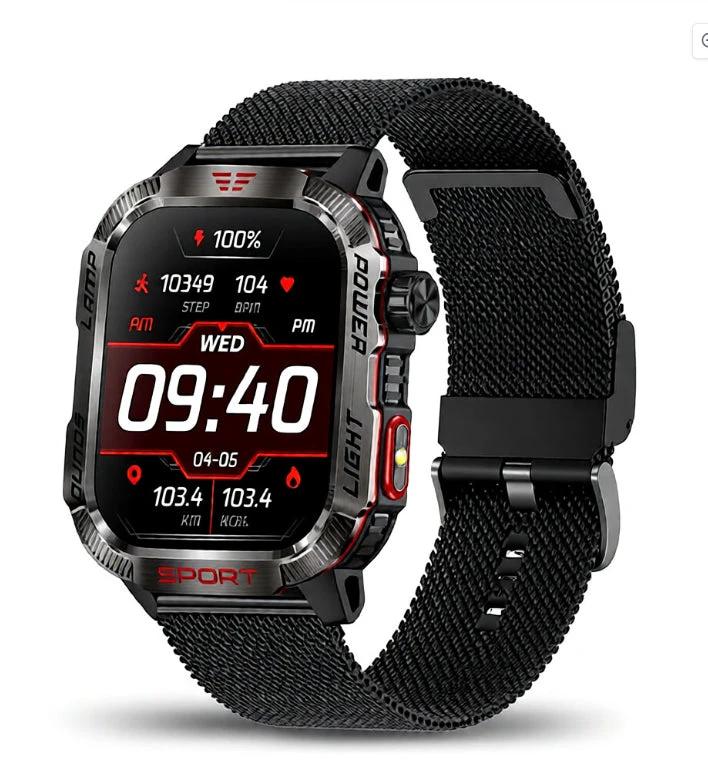Men's Smartwatch With Barometric Altitude Sports Features Bluetooth Calling by GJG Denim