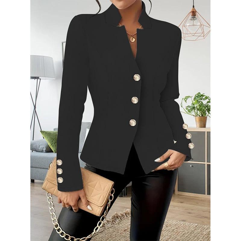 Women Casual Blazers Long Sleeve Business Outerwear Slim Fitting Single Breasted Jacket by GJG Denim