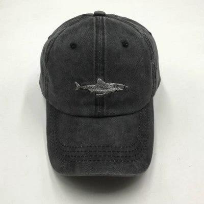 Embroidered Shark Baseball Cap For Men by GJG Denim