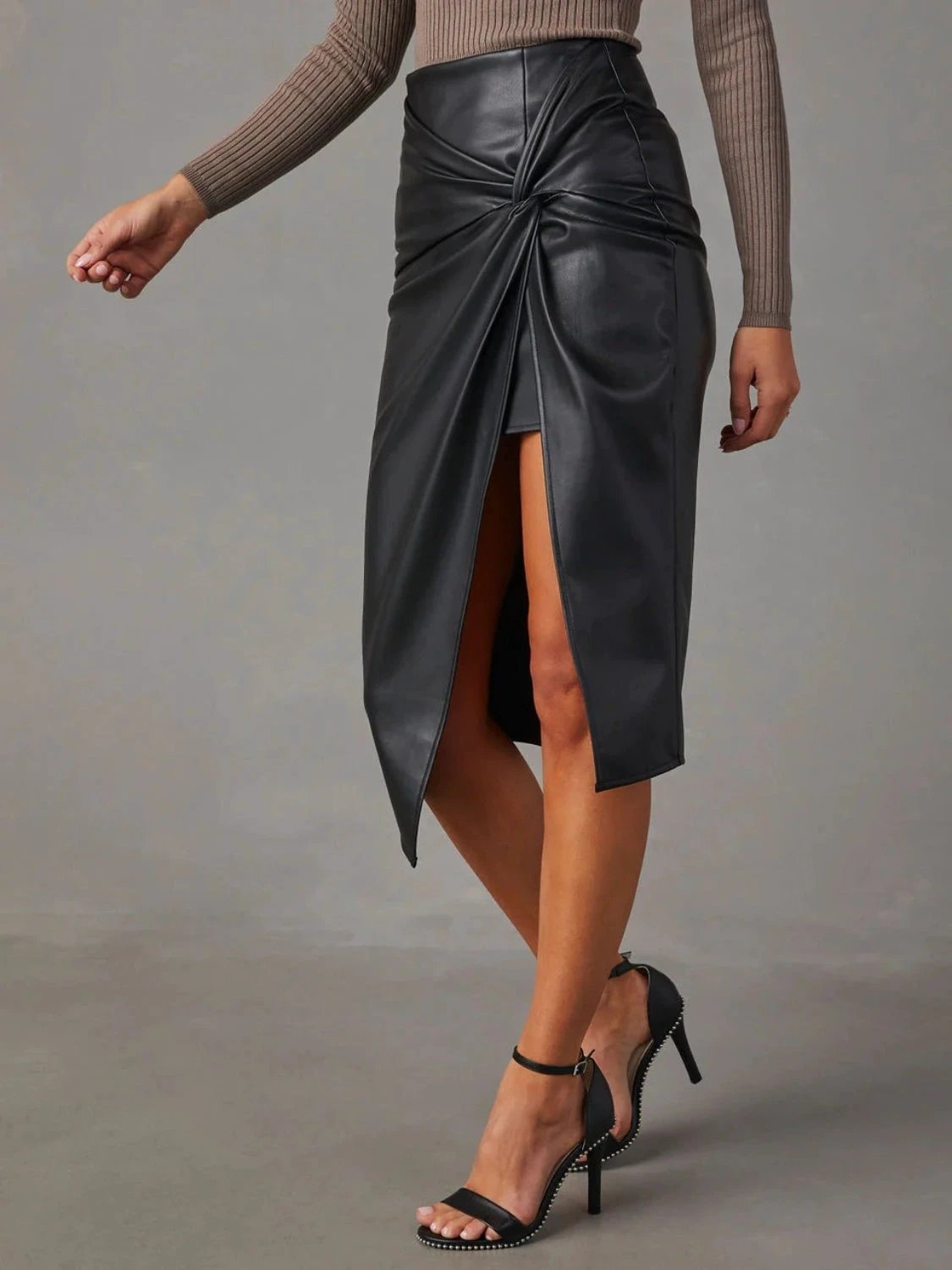Twist Detail High Waist Skirt by Lady Ros
