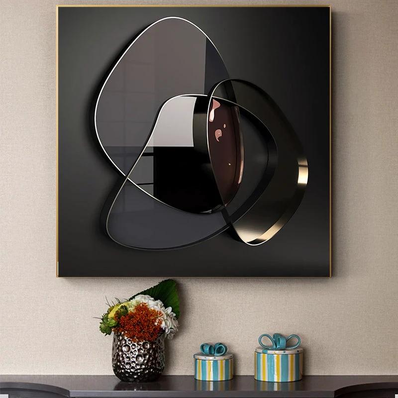 Modern Abstract 3D Metal Wall Art Canvas Painting by GJG Denim
