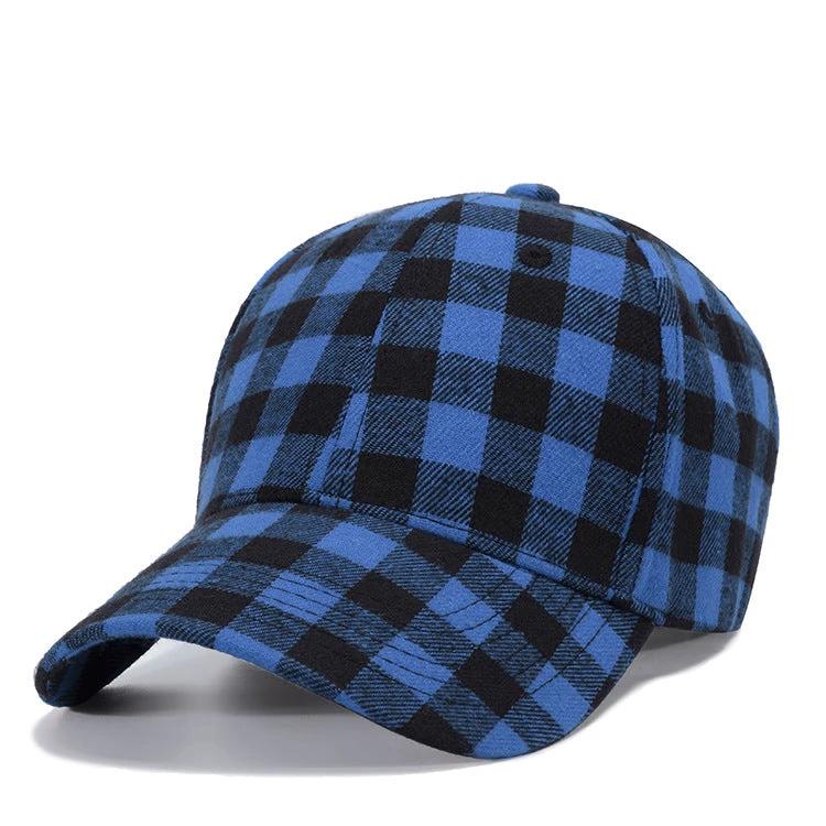 Checkered Peak Baseball Hat For Men by GJG Denim