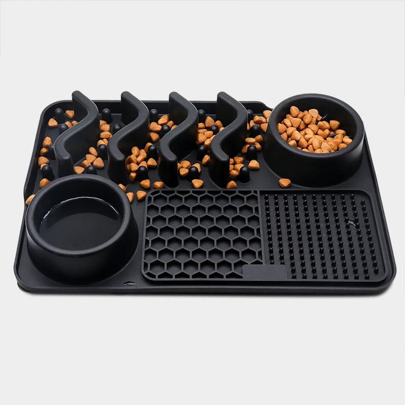 Dog Silicone Licking Pad Pet Licking Mat Silicone Smelling Mat Multifunctional Food Bowl Pets Supplies by GJG Denim