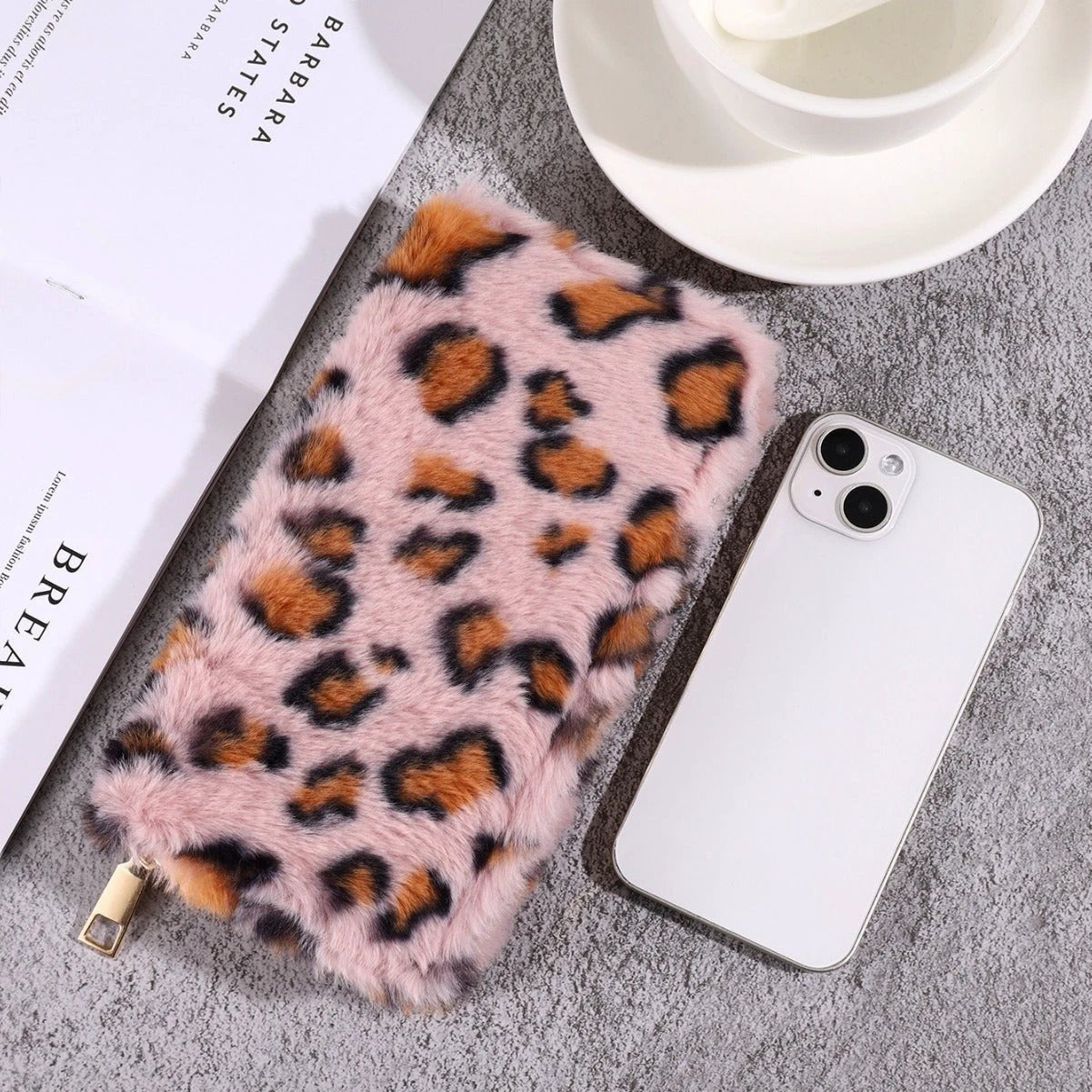 Creative Plush Coin Purse Fashion Leopard Print by GJG Denim