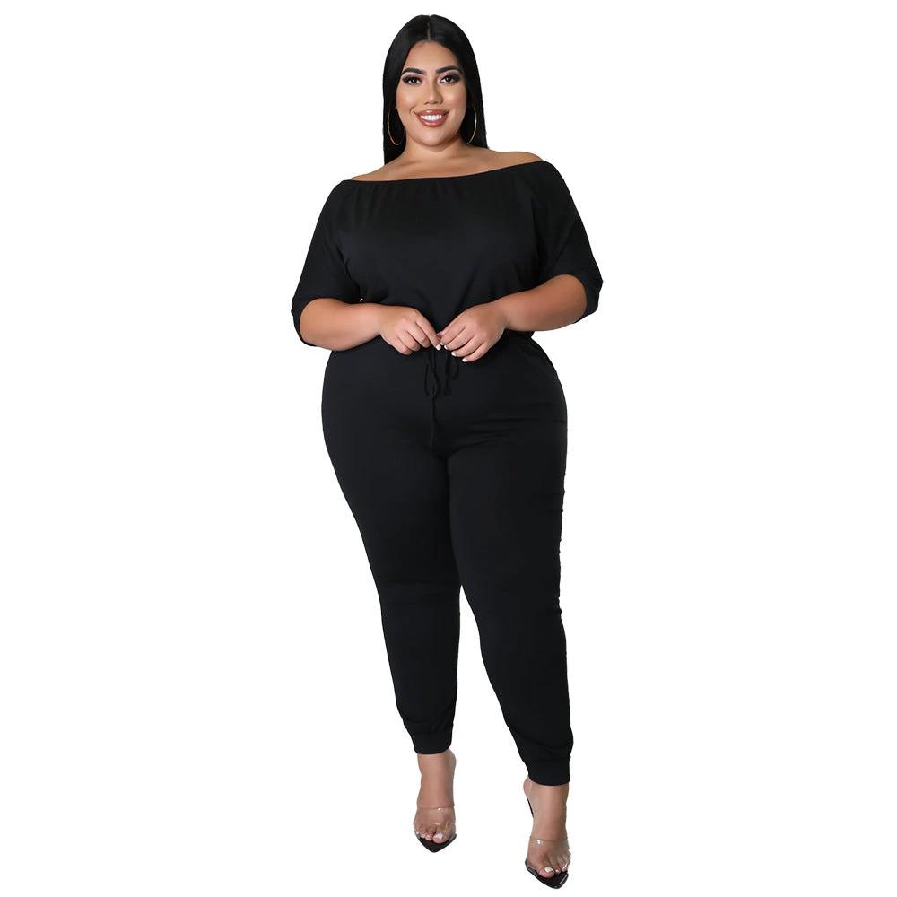 Women's Solid-Colored Sports Jumpsuit With Drawstring, High Waist, And Slimming Design by GJG Denim