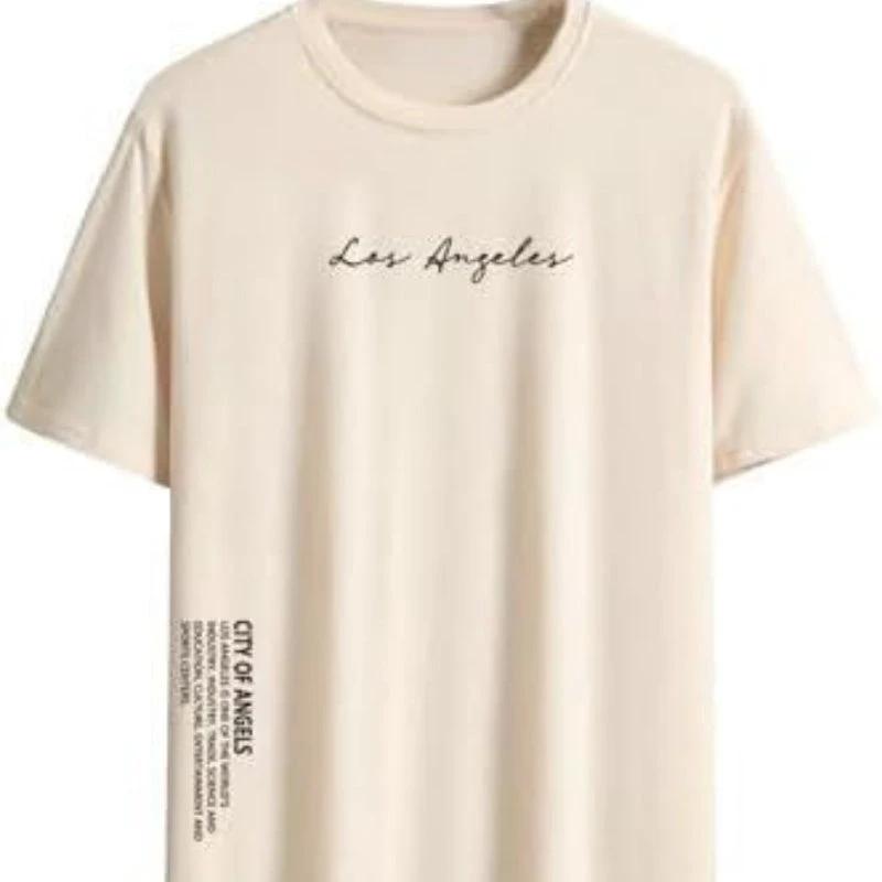 Retro Casual Loose Men's Letter T-shirt by GJG Denim